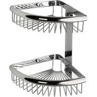 Полка для ванной Sanibano H226LATON/CR 16x16 см, угловая, двойная, хром