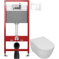 Комплект подвесной унитаз Serel Smart SM25 + система инсталляции Tece 9400413