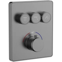 Термостат для ванны Wonzon & Woghand WW-INF323A-GM встраиваемый, темный графит матовый