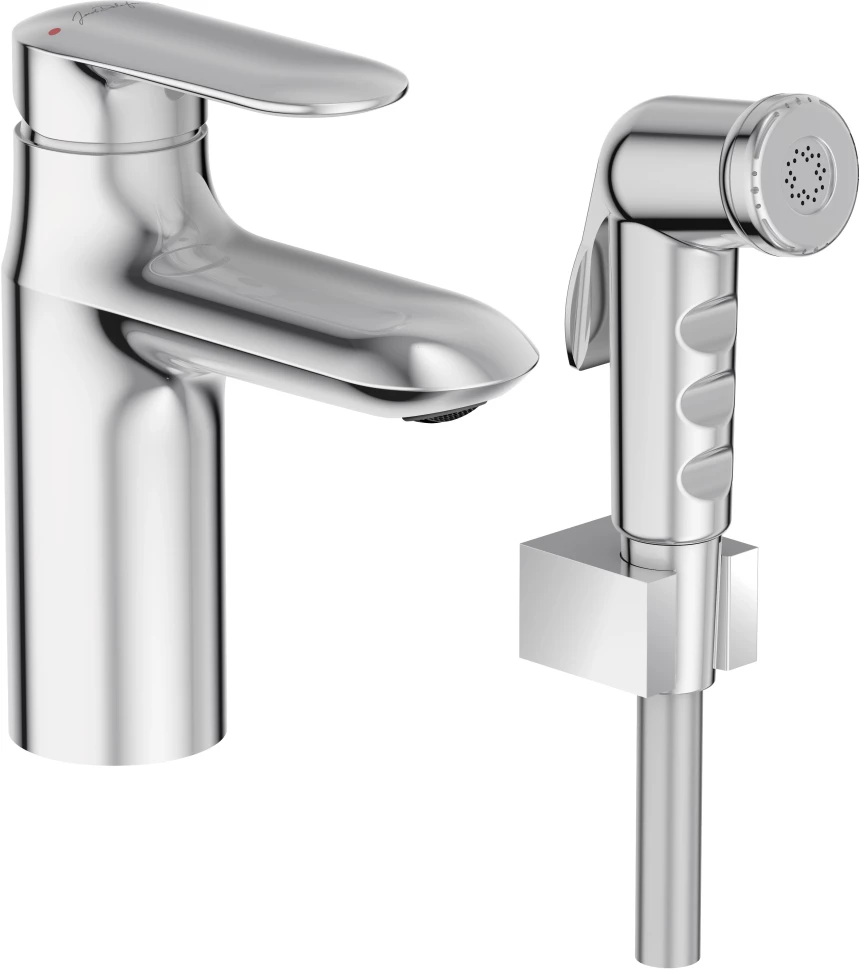 Смеситель для раковины с гигиеническим душем Jacob Delafon Kumin E99465-CP смеситель для ванны с душем союзкран