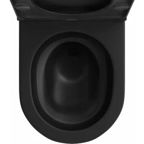 Изображение товара унитаз подвесной wellsee chalice perfection 182609000 + 182622000 безободковый, торнадо, с сиденьем микролифт, черный матовый