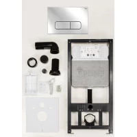 Инсталляция для унитаза Рехау Nova Ellipse 001 19101091001 с кнопкой смыва, хром