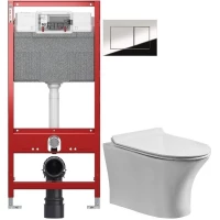 Комплект подвесной унитаз Orange C01-100W + система инсталляции Tece 9300302 + 9240401