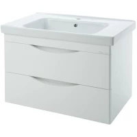 Тумба с раковиной белый глянец 100,5 см Bellezza Санриса 4630117270018 + 4660018641259