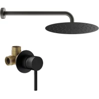 Душевой комплект Plumberia Selection IXO KITXO01NO 250 мм, со смесителем, черный матовый