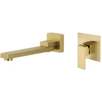 Смеситель для раковины Feramolli Cubo GL617 встраиваемый, золотой матовый