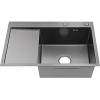 Кухонная мойка Fmark FSC7550Q-R 75x50 см, графит