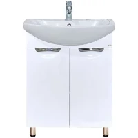 Тумба под раковину Misty Лаванда Э-Лав01060-011Пр 56 см, напольная, белый глянец