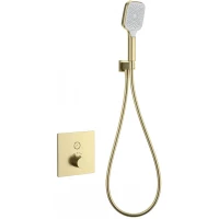 Термостат для душа Wonzon & Woghand WW-D1017-B-BG встраиваемый, с душевым гарнитуром, золотой матовый