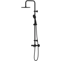 Душевая система Dorff Futura D07105 с термостатом, 220 мм, черный матовый