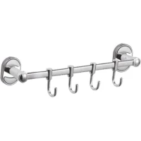 Планка с крючками D-Lin D289700-4 для ванны, хром