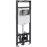 Инсталляция для унитаза WasserKRAFT Alme 15 15TLT.010.ME.PB01 с кнопкой смыва, черный глянец/хром/черный глянец