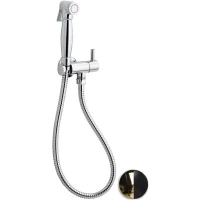 Гигиенический душ Emmevi 132/NO с держателем, шлангом, золотой/черный