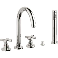 Смеситель на борт ванны Emmevi Spirit New 31121/CR с душевым гарнитуром, хром