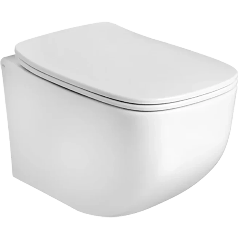 Унитаз подвесной AXA White Jam WCWH3312701 безободковый, с сиденьем микролифт, белый глянец