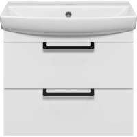 Тумба под раковину Misty Клермонт Э-Кле01060-011П2Я 56 см, подвесная, белый матовый