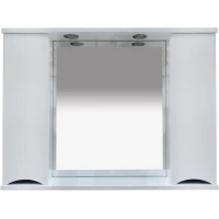 Зеркальный шкаф Misty Элвис П-Элв-01105-011 103x74,2 см, с подсветкой, выключателем, белый глянец