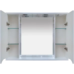 Изображение товара зеркальный шкаф misty элвис п-элв-01105-011 103x74,2 см, с подсветкой, выключателем, белый глянец