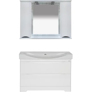 Изображение товара зеркальный шкаф misty элвис п-элв-01105-011 103x74,2 см, с подсветкой, выключателем, белый глянец