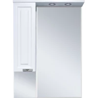 Зеркальный шкаф Misty Терра П-Тер02070-011Л 69x100,1 см L, с подсветкой, выключателем, белый матовый