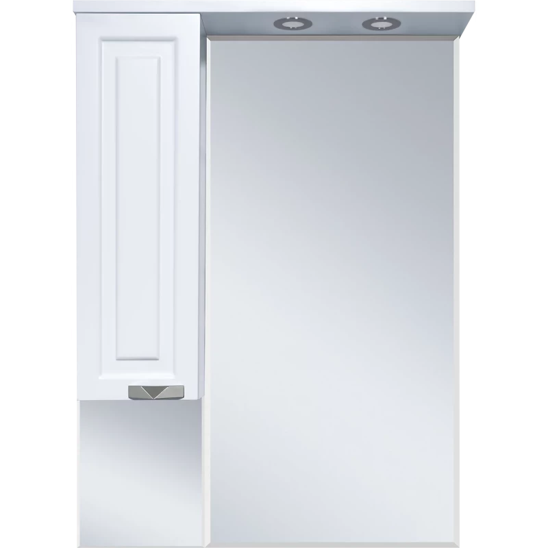 Зеркальный шкаф Misty Терра П-Тер02070-011Л 69x100,1 см L, с подсветкой, выключателем, белый матовый