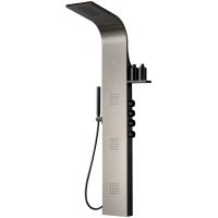 Душевая панель Ceruttispa Bella CT9254 220 мм, со смесителем, черный матовый