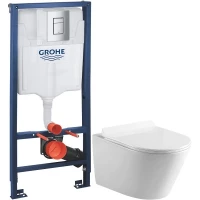 Комплект подвесной унитаз MEER MR-2102 + система инсталляции Grohe 38772001