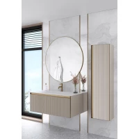 Комплект мебели Art Quatro Daphne Fuga 790-M1-120-RIB-D-MG-LED + 793-120-W + 545-100-MG 121 см, подвесной, с подсветкой, бежевый матовый