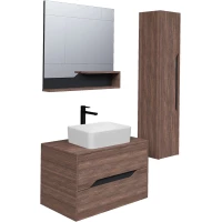 Комплект мебели дуб винтаж/графит 80 см Grossman Лайф 108015 + GR-3016 + 208008