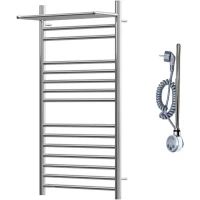 Полотенцесушитель электрический Point Аврора Премиум с полкой П14 PN10150SPE 1000x532, ТЭН левый/правый, хром