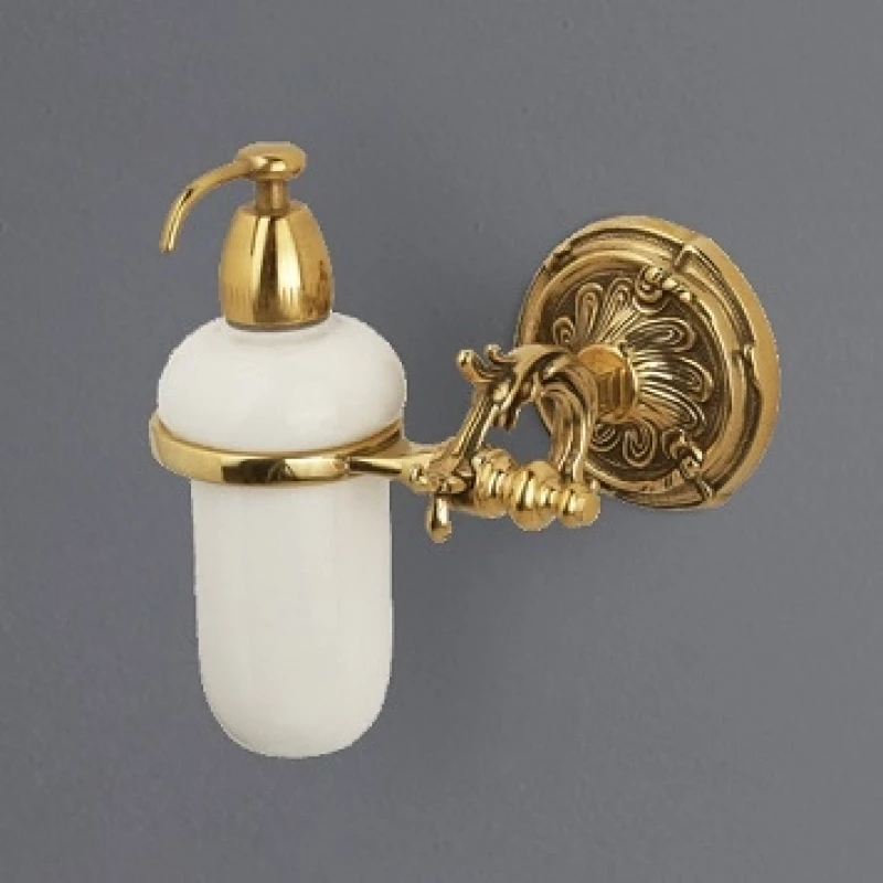 Дозатор жидкого мыла с держателем античное золото Art&Max Barocco AM-1788-Do-Ant