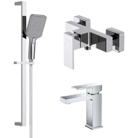 Комплект смесителей Aquatek Либра AQ1631CR с душевым гарнитуром, хром
