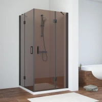 Душевой уголок Vegas Glass AFA NOVO 100 02M 05 100x100 см, профиль черный матовый, стекло бронза