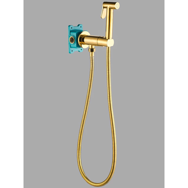 Гигиенический душ ALMAes Agata AL-877-08 со смесителем, золотой