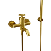 Смеситель для ванны Remer Chrono CH02DO с душевым гарнитуром, золотой