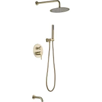 Душевой комплект Esko Set_7in1 Gold 245 мм, со смесителем, золотой матовый