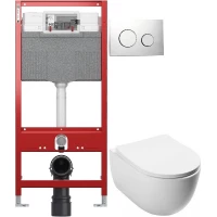 Комплект подвесной унитаз MEER MR-2108 + система инсталляции Tece 9300302 + 9240921