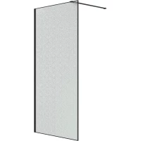 Душевая перегородка Niagara NG-781-10BLACK 100 см, профиль черный матовый, стекло колотый лед