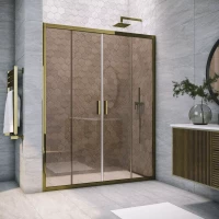 Душевая дверь Vegas Glass Z2P TUR NOVO 150 05 05 150 см, профиль бронза, стекло бронза