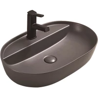 Раковина-чаша CeramaLux 78325XMDH 61x40 см, накладная, серый матовый