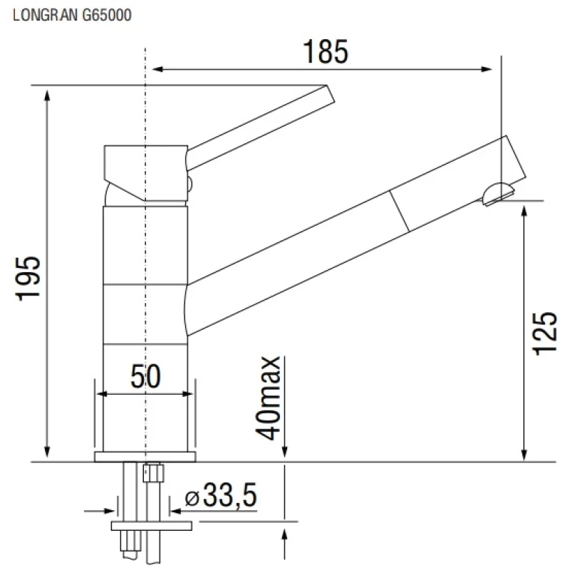 Смеситель для кухни марон Longran Sprint Universal G65000 - 93
