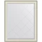 Зеркало 94x119 см белая кожа с хромом Evoform Exclusive-G BY 4573 - 1