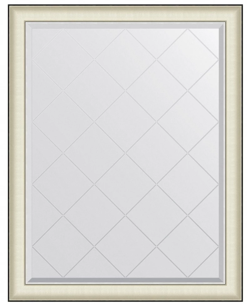 Зеркало 94x119 см белая кожа с хромом Evoform Exclusive-G BY 4573