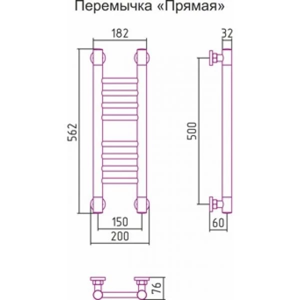 Полотенцесушитель водяной 500x150 состаренная латунь Сунержа Богема+ 051-0220-5015 - фото 5