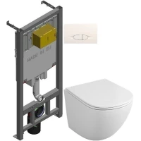 Комплект подвесной унитаз OWL 1975 Vind OWLT190302 + система инсталляции Jacob Delafon E29025-NF + E29026-01R