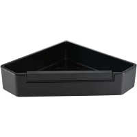 Полка для ванной Aquatek AQ4976MB 22x22 см, угловая, со встроенным стеклоочистителем, черный матовый