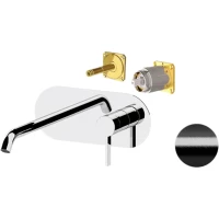 Смеситель для раковины Remer Metrica MC15LKBCFP встраиваемый, без донного клапана, черный хром матовый