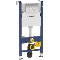 Инсталляция для унитаза Geberit DuofixBasic Delta 21 458.124.21.1 с кнопкой смыва, хром