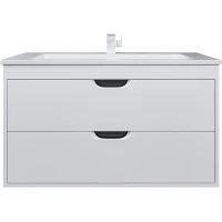 Тумба под раковину Uperwood Modul 2930205356 95,8 см, подвесная, белый матовый/графит матовый