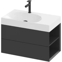 Тумба под раковину Ravak Lite X000001886 80 см R, подвесная, черный матовый